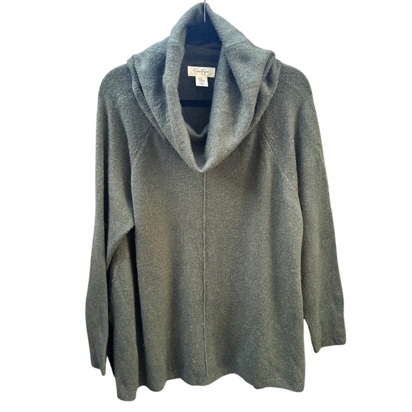 Jessica Simpson Sweaters - Jessica Simpson Women 2X Olive Green Cowl Neck Tunic Sweater Raglan Sleeve Knit
